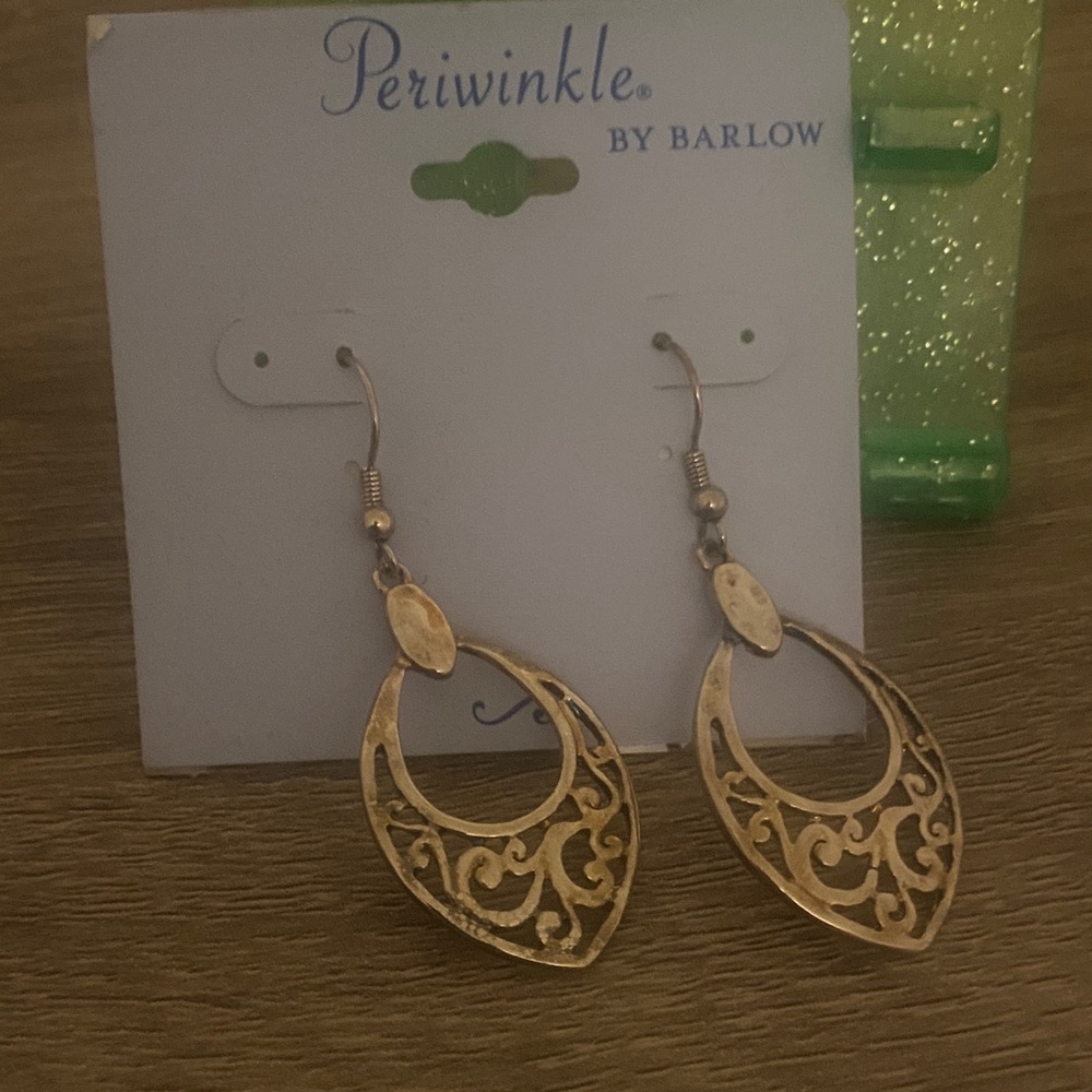 Periwinkle by Barlow Intricate Gold Earrings